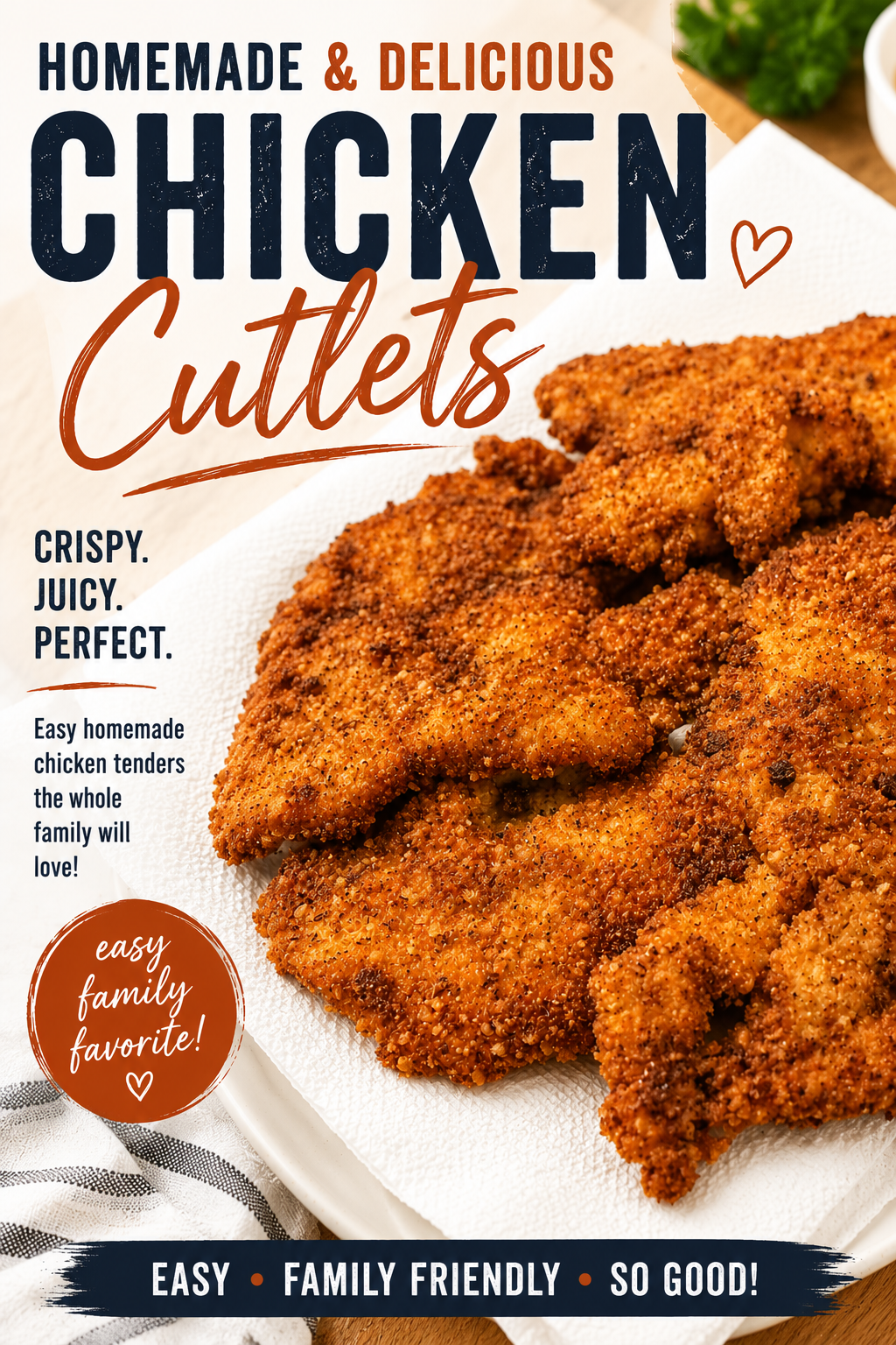 Crispy Chicken Cutlets (or Chicken “Cutlet Tendies”)