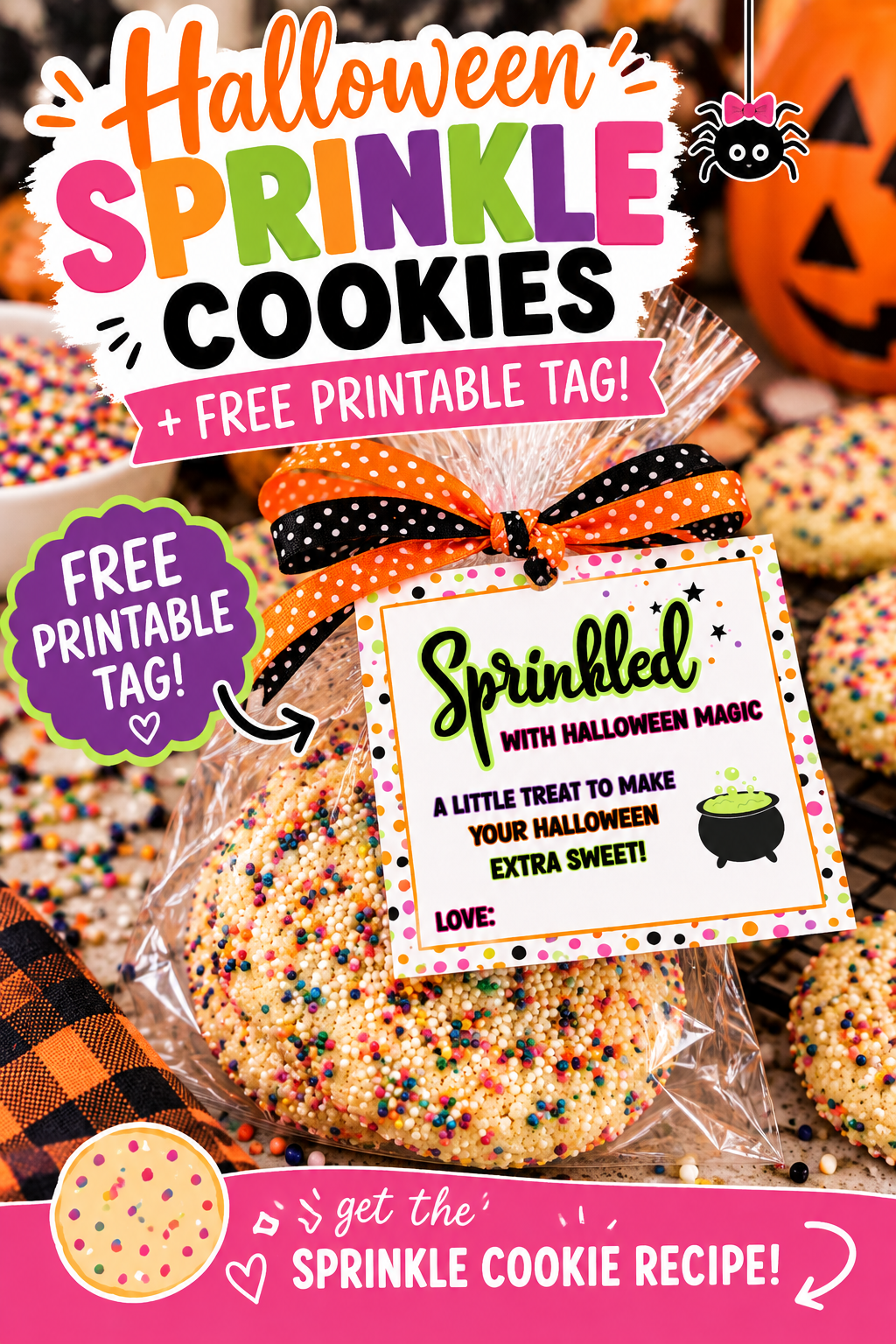 Free Halloween Sprinkle Cookie Gift Tag 🎃